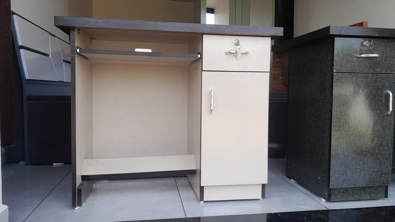Premium Single Office Table with Drawer & Cabinet