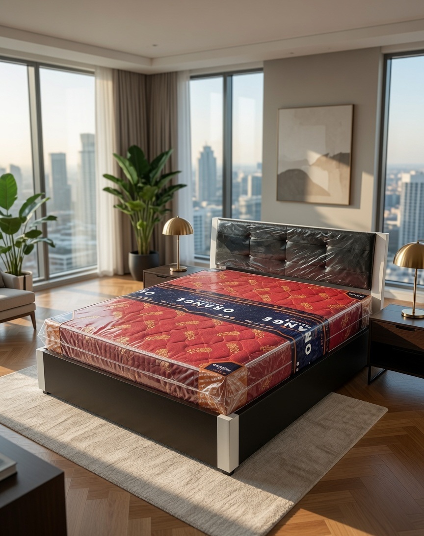 Premium Hydraulic Steel Storage Bed with Mattress