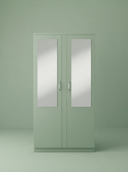 Premium Wooden 2 Door Wardrobe with Mirror